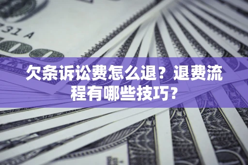北京欠条诉讼费怎么退？退费流程有哪些技巧？